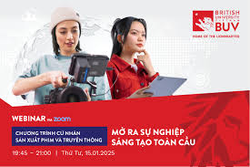 [Online] Webinar Mở Ra Sự Nghiệp Sáng Tạo Toàn Cầu Cùng Chương Trình Cử Nhân Sản Xuất Phim Và Truyền Thông 2025 (Miễn Phí Tham Dự)